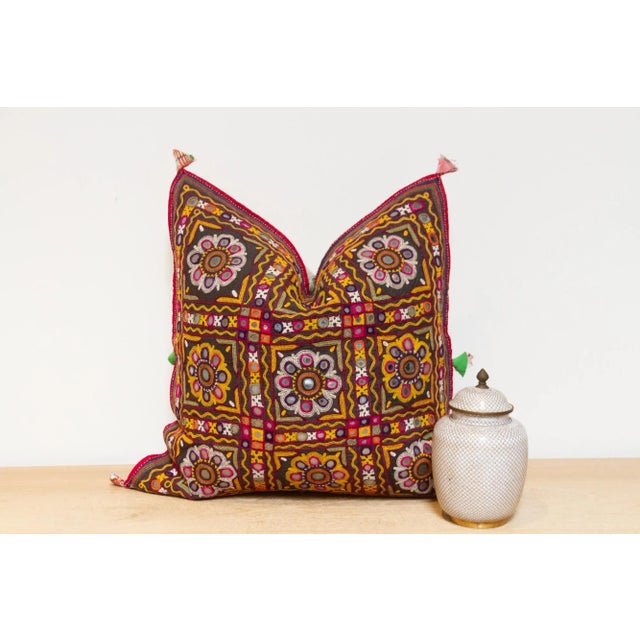 Our antique embroidered decorative pillow cover is crafted by the skilled pastoralists of Upper Sind, know as the finest...