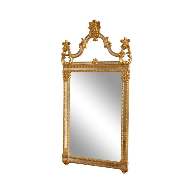 LaBarge Italian Rococo Style Giltwood Carved Wall Mirror For Sale - Image 13 of 13
