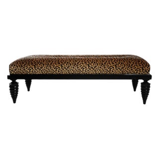 Marbello Design Leopard Bench With Spindle Legs For Sale