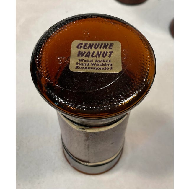 Wood 6 Pc Vintage Siesta Ware Conquistador Set With Packaging Walnut Wrap Tumblers Benner Glass Co., 60’s For Sale - Image 7 of 12