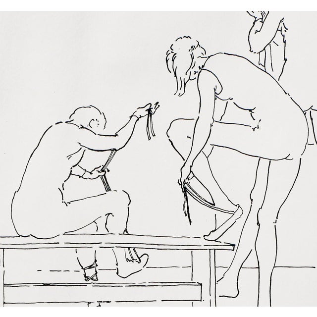 William Anzalone Black and White Abstract Figurative Drawing of Nude Female, 20th Century For Sale - Image 10 of 12