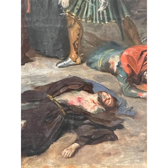 Murder of Filippo Strozzi, 19th Century, Oil on Canvas, Framed For Sale - Image 4 of 8