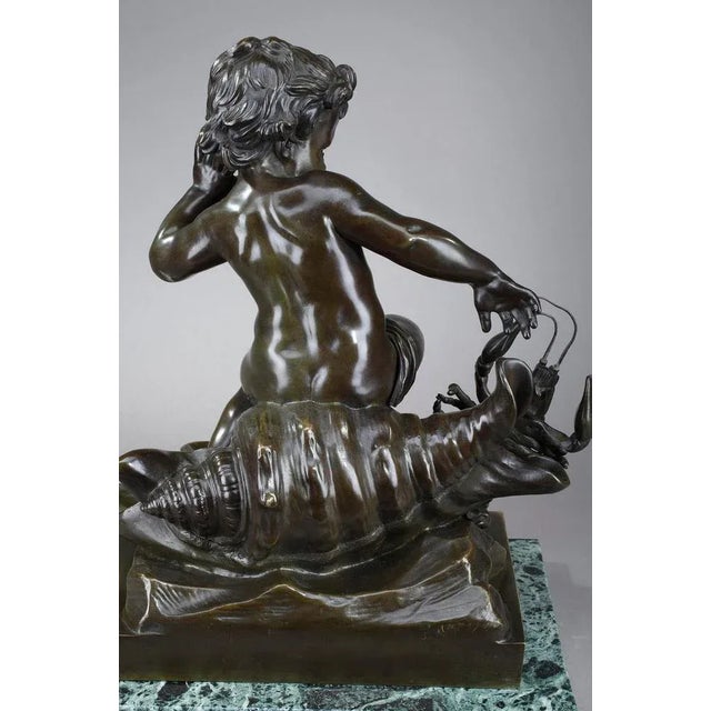 Bronze Sculpture, Child Pinched by a Crayfish in the style of Jean-Baptiste Pigalle For Sale - Image 12 of 18