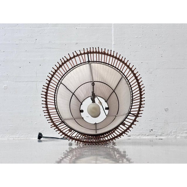 French Floor Lamp in Light-Stained Rattan and Bamboo, 1960s For Sale - Image 15 of 16