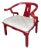 Modern James Mont Style Red Lacquer Chinese Horseshoe Chair For Sale