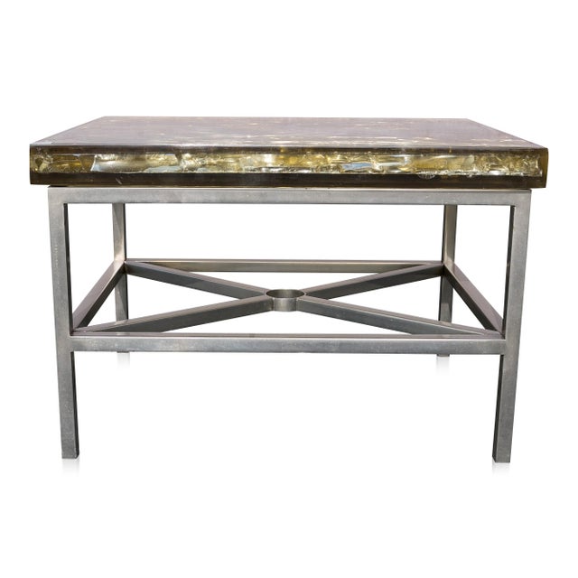 Organic Modern "Shattered Glass" Cracked Resin Coffee Table Chairish