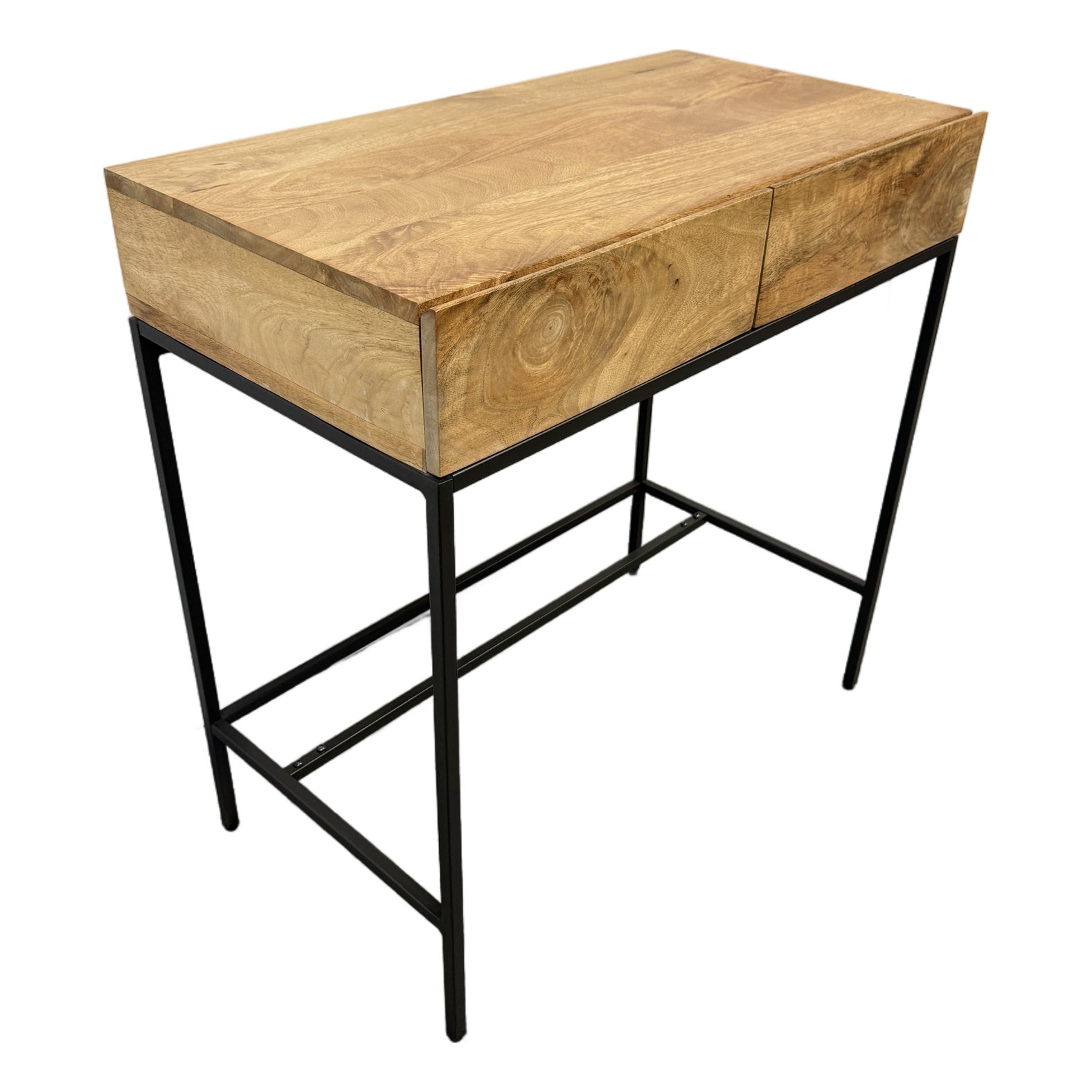 West Elm Industrial Mango Wood Mini Desk | Chairish