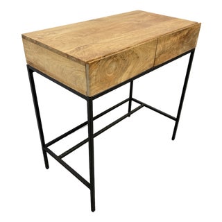 West Elm Industrial Mango Wood Mini Desk For Sale