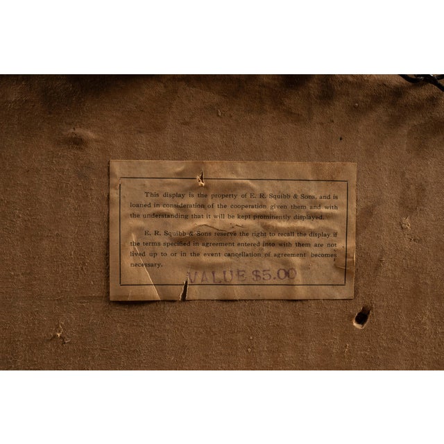 1920s e.r. Squibb and Sons Gilt Drugstore Display Sign For Sale - Image 4 of 4