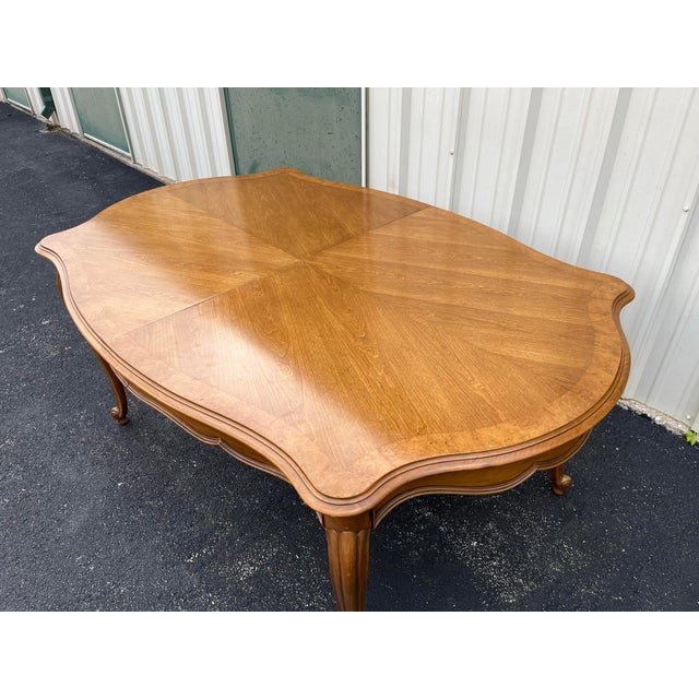 French Country Fruitwood Extension Dining Table- Attr. To Century Furniture For Sale - Image 10 of 12