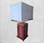 1980s Vintage Chinese Burgundy Wood Abacus Rectangular Shade Table Lamp For Sale - Image 5 of 10