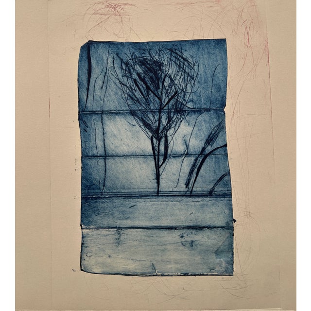 2020s Blue Tree Original Print by Lisa Lightman For Sale - Image 5 of 5