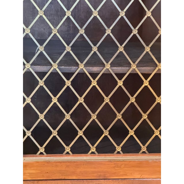 19th Century Regency Columned Cabinet With Grille Lattice Doors For Sale - Image 14 of 16