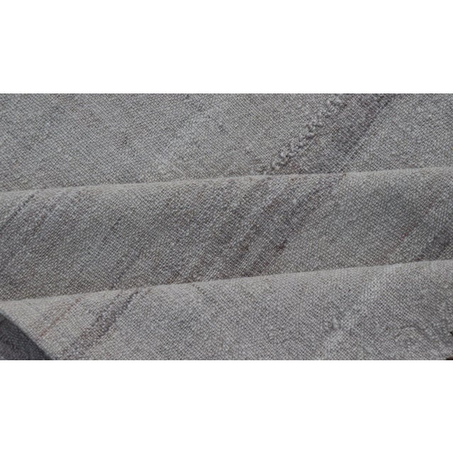 Mid 20th Century Stripe Design Turkish Vintage Kilim Rug in Shades of Ivory Cream and Taupe For Sale - Image 11 of 12