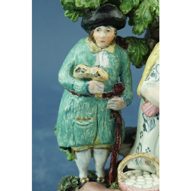 19th Century English Staffordshire Ceramic Sculpture of Peasant Family with Child attributable to John Dale, 1800s For Sale - Image 14 of 18
