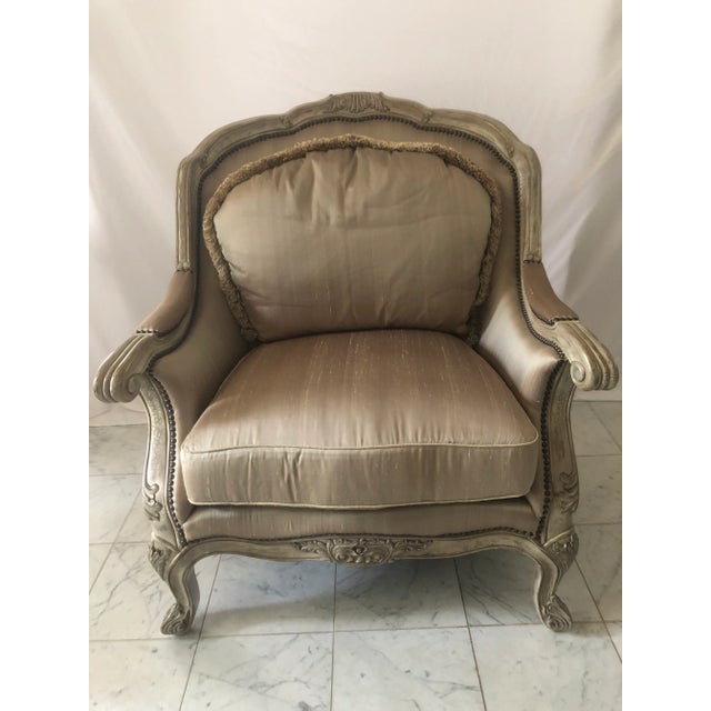 Caracole Compositions French Style Oversized Silk Chair For Sale - Image 13 of 13