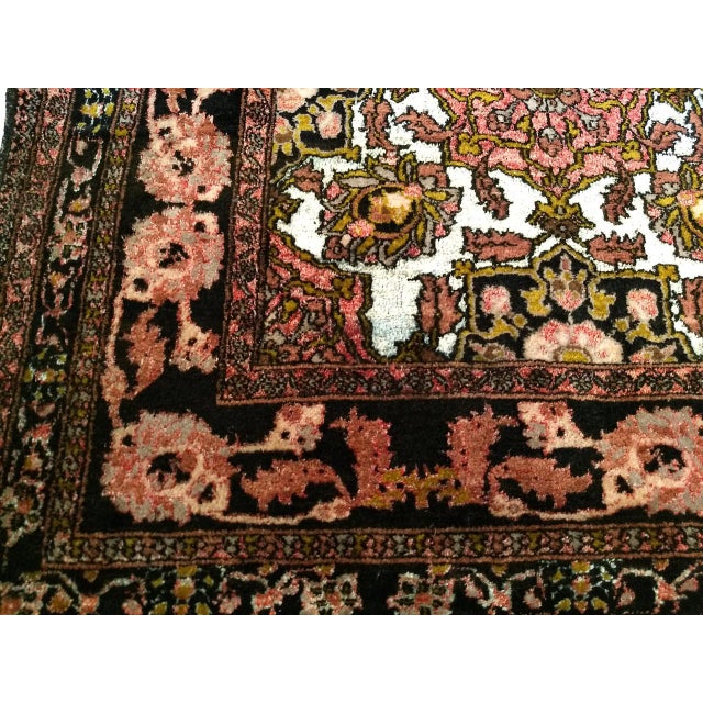Vintage Afghan Silk Room Size Rug in Allover Pattern in Ivory, Burgundy, Brown For Sale - Image 14 of 15