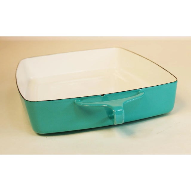 Mid-Century Modern Dansk Kobenstyle Turquoise Teal Large Baker For Sale - Image 3 of 4