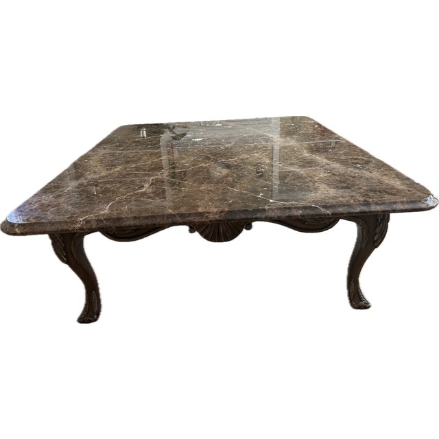 This one-of-a-kind Marrón Emperador Marble piece makes a striking statement as a tabletop or a bespoke feature in custom...