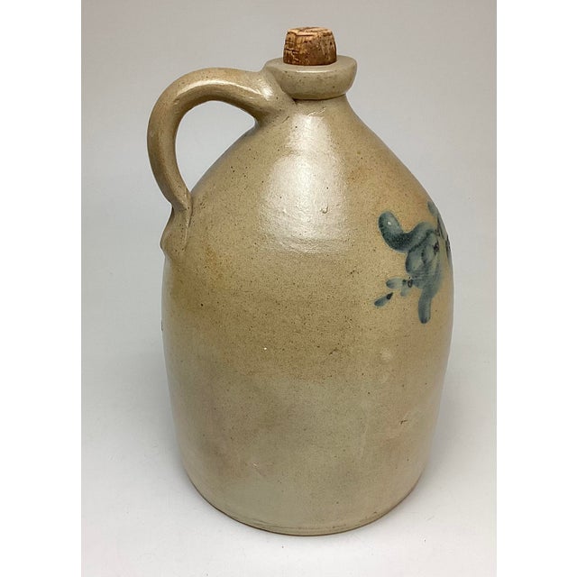 Antique American Blue Flower Decorated 2 Gallon Jug For Sale In New York - Image 6 of 8