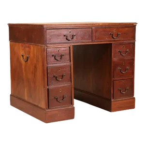 Antique Georgian Style Mahogany Pedestal Kneehole Desk