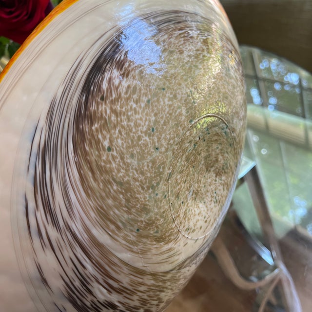 1970s Yellow and Red Folded Murano Decorative Bowl For Sale - Image 9 of 10