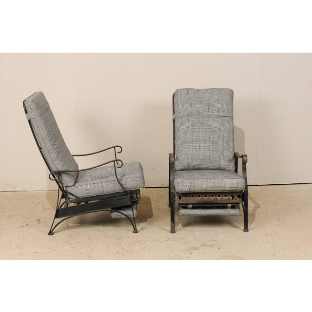 Mid 20th Century Iron Patio Armchairs With Clover and Dot Motif - a Pair For Sale - Image 5 of 11