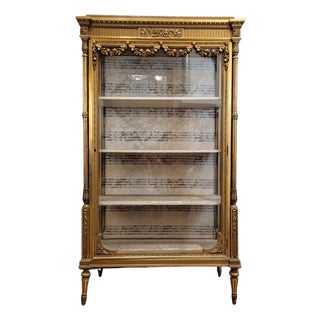 Napoleon III Display Case in Carved and Gilded Wood, France, 1900s For Sale