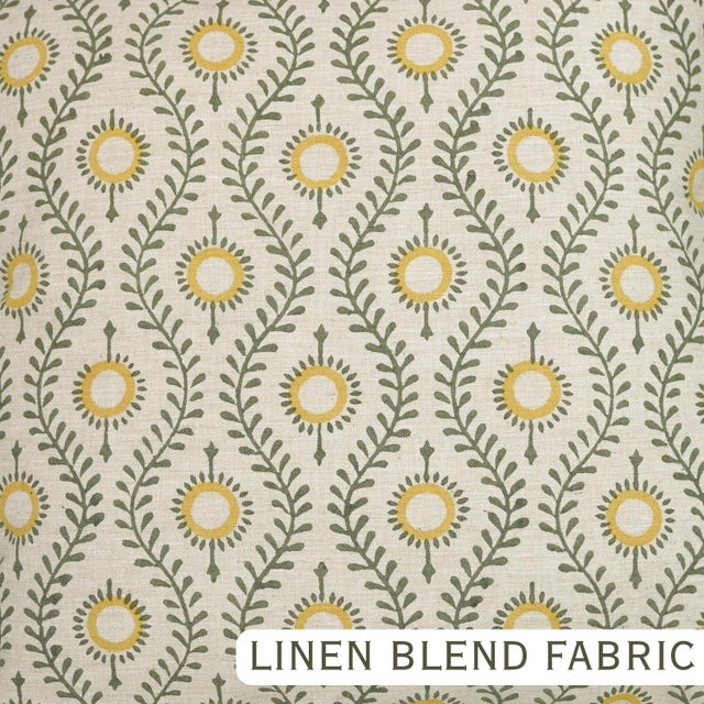 Farmhouse Boho Floral Block Print Frill Pillow Cover Handmade Artisan Decorative Throw 18x18 Inch- Laher For Sale - Image 3 of 6