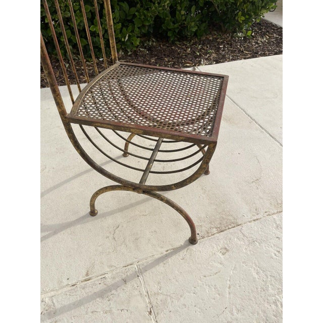1940s or 50s Mid Century Mid-Century Modern Gold Gilt Iron Chair For Sale - Image 4 of 6