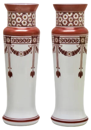 Art Nouveau French Handmade Vases, 1920s, Set of 2