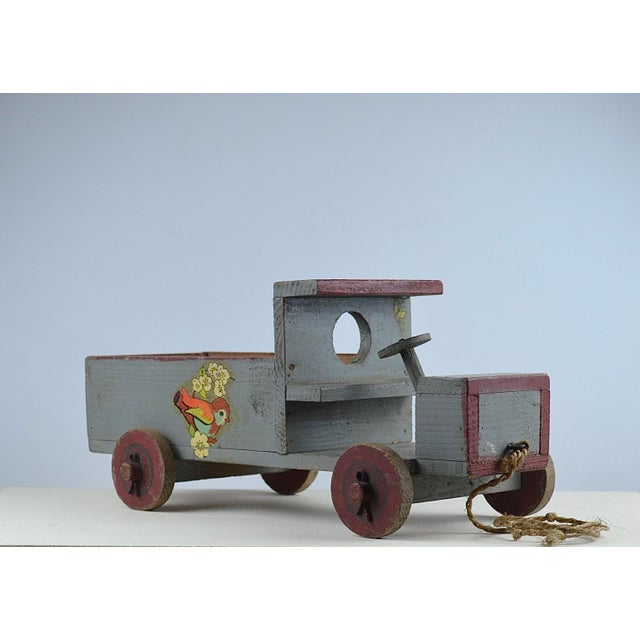 French Folk Art Handmade Wooden Toy Car, Late 1930s For Sale - Image 4 of 14