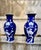 This is a charming pair of smaller Late Chinese Export Vases in cobalt decorated with the traditional prunus branch...
