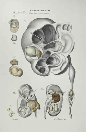 Ottavio Muzzi, Kidney Disease, Lithograph, 1843