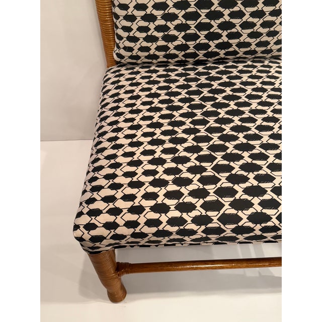 Rattan & Fornasetti Upholstered Italian Chair For Sale In Philadelphia - Image 6 of 11