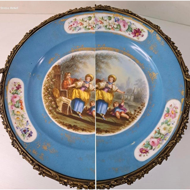 19th Century Sèvres Style Porcelain Centerpiece Bowl With Ormolu Mounts For Sale - Image 14 of 15