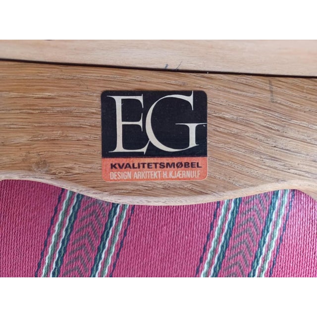 Original Brutalist Viking Dining Chairs in Oak by Henning Kjærnulf for EG, 1970s, Set of 8 For Sale - Image 11 of 12