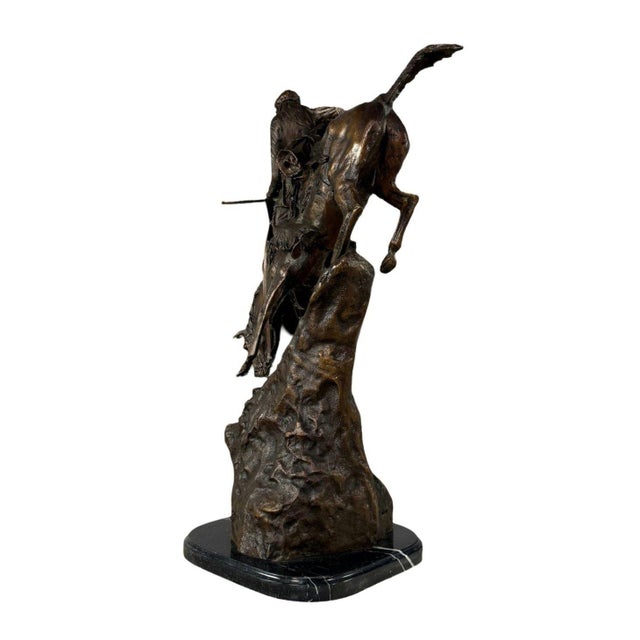 Bronze Bronze "The Mountain Man" Statue After Remington, Signed - 28" H For Sale - Image 8 of 10
