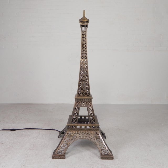 Large High Bronze Eiffel Tower with Lighting, 1970s For Sale - Image 3 of 18