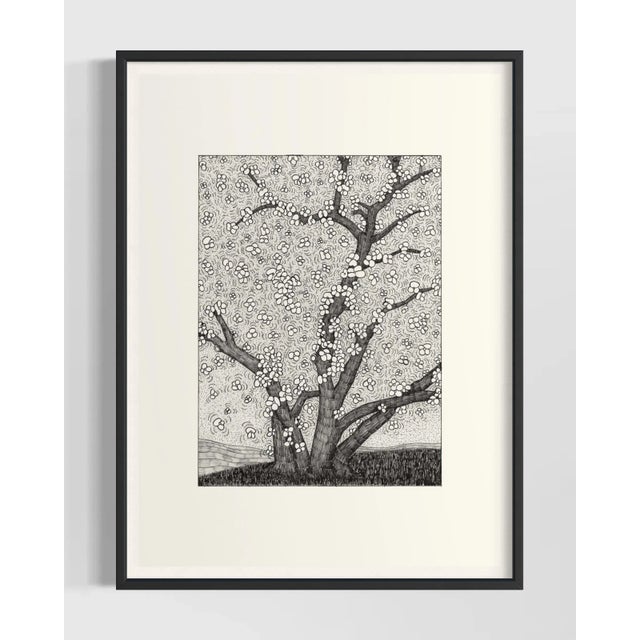 2010s "Blossoming Cherry" Original Pen and Ink Drawing by Denis Collura For Sale - Image 5 of 5