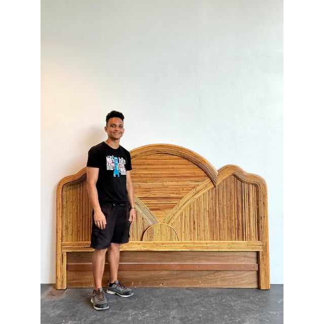 Late 20th Century Vintage Pencil Reed King Headboard For Sale - Image 5 of 12