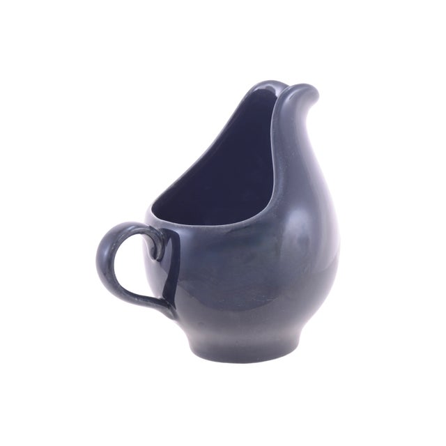 Mid-Century Modern Midcentury Slate Gray Ceramic Pitcher For Sale - Image 3 of 6