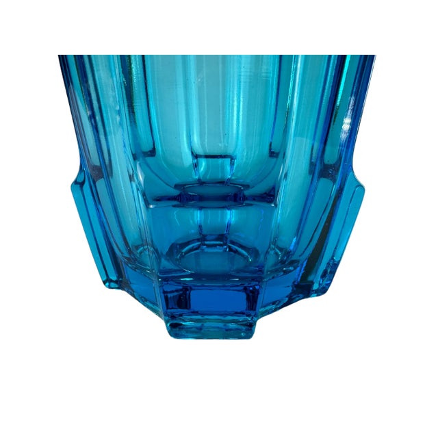 1930s 1930s Czech Art Deco Vase, Blue For Sale - Image 5 of 10