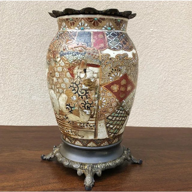 Late 19th Century 19th Century Oriental Satsuma Vases Ca. 1880 - a Pair For Sale - Image 5 of 13