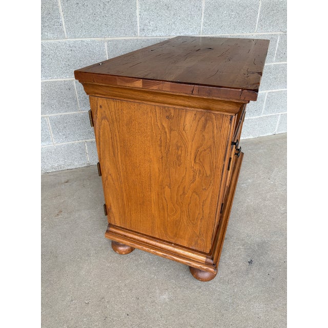Rustic Broyhill Attic Heirlooms Distressed Oak Media Cabinet - Tv Cabinet For Sale - Image 3 of 12
