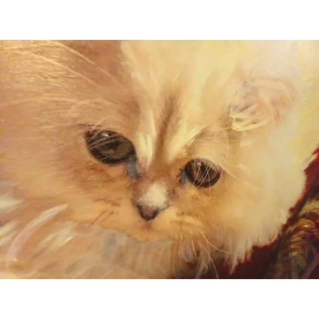 Portraiture White Himalayan Cat 18"x24" Oil Painting For Sale - Image 3 of 6