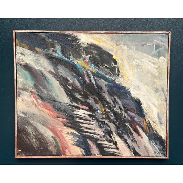 Chennet Juhlin, Abstract Landscape, 1950s, Oil on Canvas, Framed For Sale - Image 13 of 18