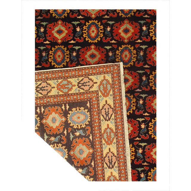 Traditional Pasargad DC Black Color Fine Hand Knotted Antique Rug For Sale - Image 3 of 3
