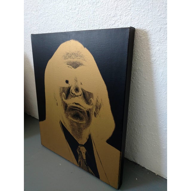 Christopher Makos, Chris Makos Original Gold Silkscreen Painting of Salvador Dali Pop Art, 1991 For Sale - Image 4 of 4