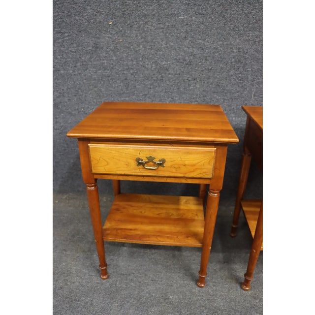 Pair of Cherry Valley Stickley Cherry Wood Nightstands For Sale In Philadelphia - Image 6 of 15